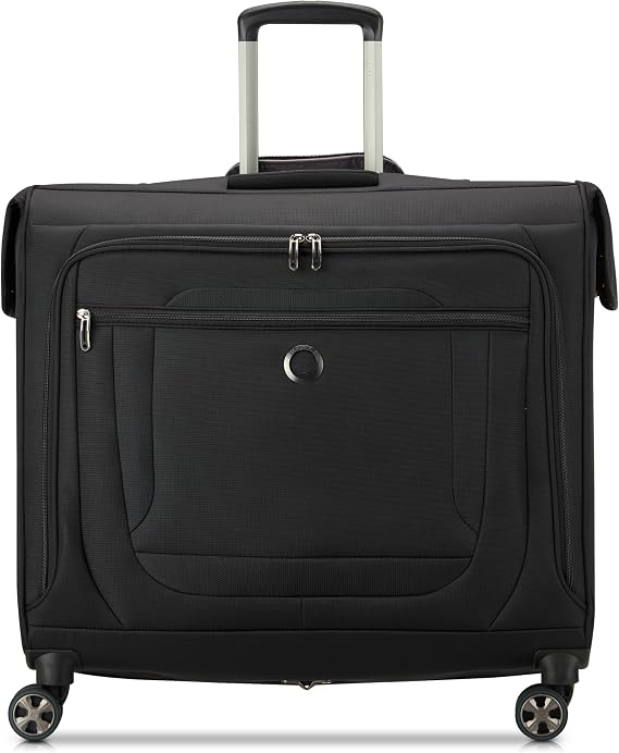 DELSEY PARIS Helium DLX, Rolling Garment Bag with Wheels, Black | Checked In Travel Garment Bag, Lightweight Construction, Spinner Wheels, SECURITECH Zip, Suit and Dresses Rolling Travel Bag