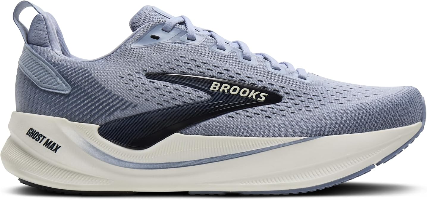 Brooks Men's Ghost Max 4 Running Shoes, Blue/Navy/Coconut, 11 US