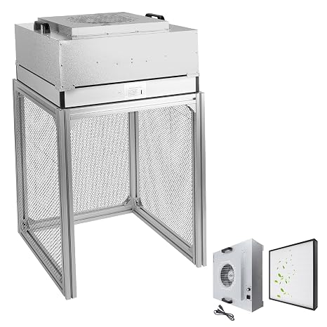 Vertical Laminar Flow-Hood Fan-Filter-Unit Yzzwer - FFU HEPA Filters for Class 100/ISO 5 Cleanliness in Clean Mycology and Mushroom Room 23.6" x 23.6" x 29" Working Area 110V