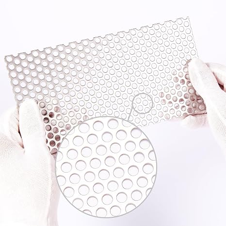 2PCS Perforated Metal Sheet 7.8x3.9inch,Expanded & Perforated Sheets with 0.32" Holes - Premium Perforated Sheet Metal for Versatile Applications