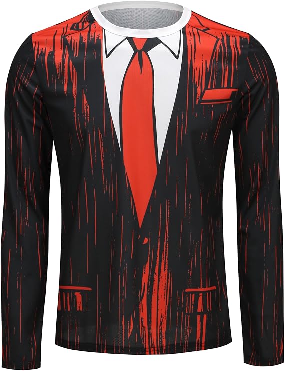 Mens Tuxedo T-Shirt 3D Print Funny Long Sleeve Wedding Party