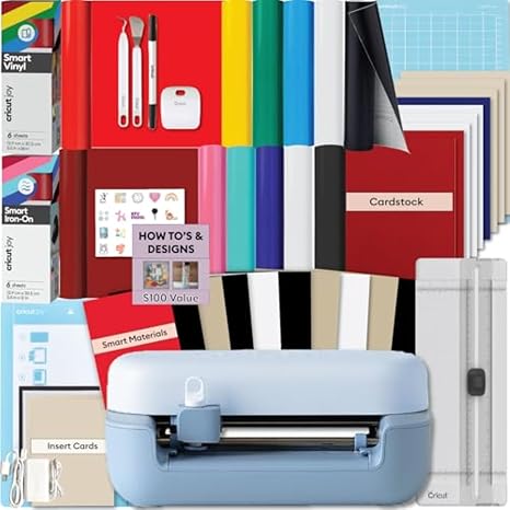 Cricut Joy 2 Essential Bundle + Rainbow Sampler | Smart Cutting Machine with Smart Vinyl, Smart Iron-On, Cardstock, Insert Cards & Printable Vinyl – Create Up to 65 Projects