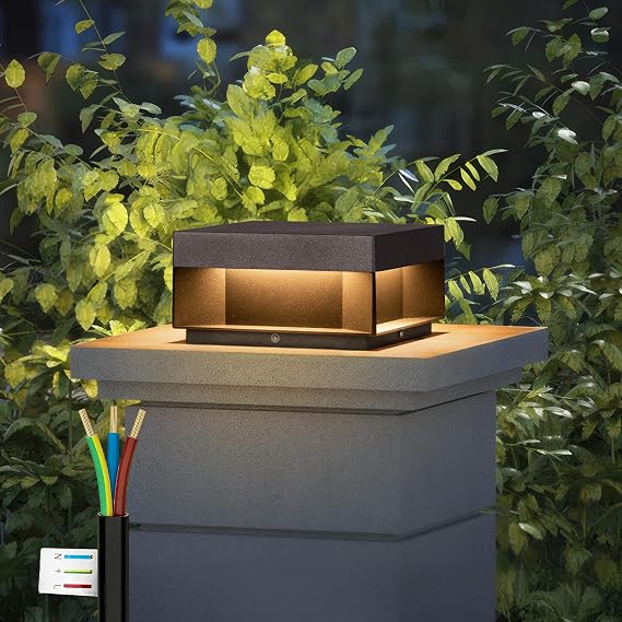 Outdoor Post Lights Hard Wired, 7.8" Pillar Lights Outdoor