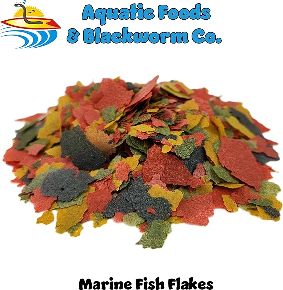Premium Marine Fish Flakes with Seaweed, Algaes, Spirulina Marine Angels, Butterflies, Tangs Premium Marine AF Flakes - 1-lb