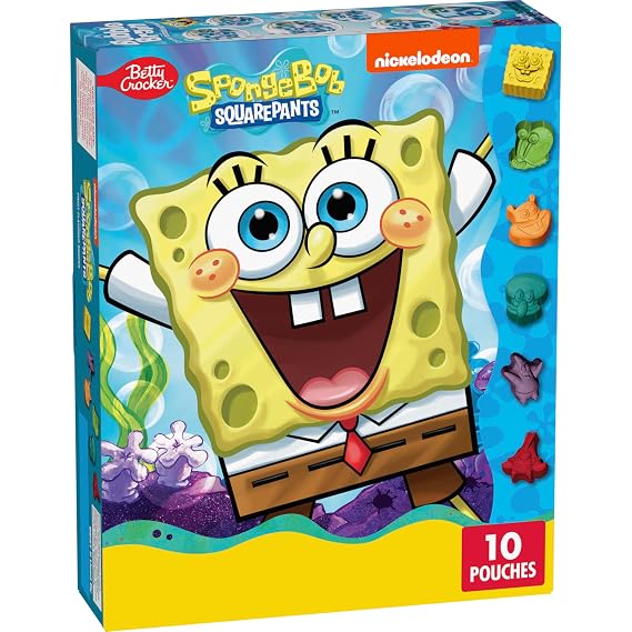 SpongeBob SquarePants Fruit Flavored Snacks, Gluten Free, 10 ct, 8 oz | Gluten Free, Fat Free, 80 Calories Per Serving, No Colors From Artificial Sources, Excellent Source Of Vitamin C