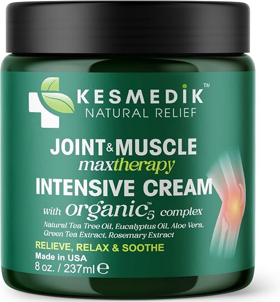 KESMEDIK Joint & Muscle MaxTherapy Cream | Relaxes & Soothes Muscle Tension & Joint Discomfort, Skin Nourishing & Restorative Formula with Arnica, Eucalyptus & Tea Tree Oil
