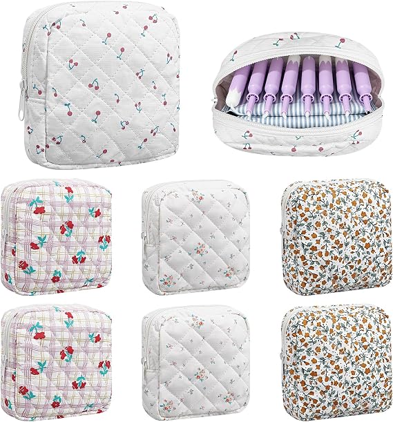 8 Pcs Mini Cosmetic Bags for Women,Floral Makeup Bag with Zipper | Cute Purse Toiletry Organize, Portable Small Pouches Bag for Purse Home Travel Lipstick Coin Cards Storage
