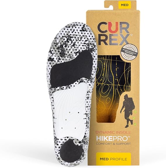 CURREX HikePro Insoles for Hiking Boots & Shoes Shock Absorbing Inserts to Help Reduce Fatigue and Increase Performance Anti-Slip Heel Surface for Stability for Men & Women High Arch, 2X
