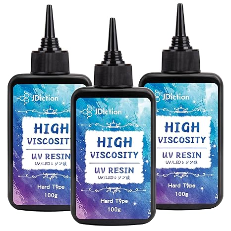 JDiction UV Resin, Upgrade 300g High Viscosity Hard UV Resin with Super Crystal Clear Resin Kit for Doming, Sealing, Coating, and Casting