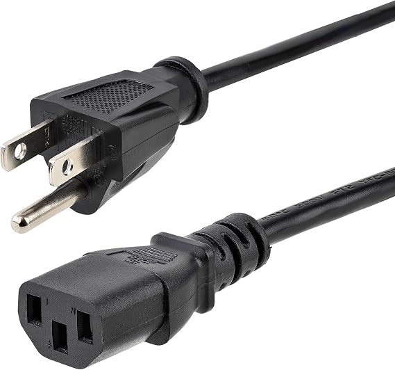 6ft (1.8m) Heavy Duty Power Cord, NEMA 5-15P to C13 AC Power Cord, 15A 125V, 14AWG, Replacement Computer Power Cord, Monitor Power Cable, PC Power Supply Cable, UL Listed (PXT101146)