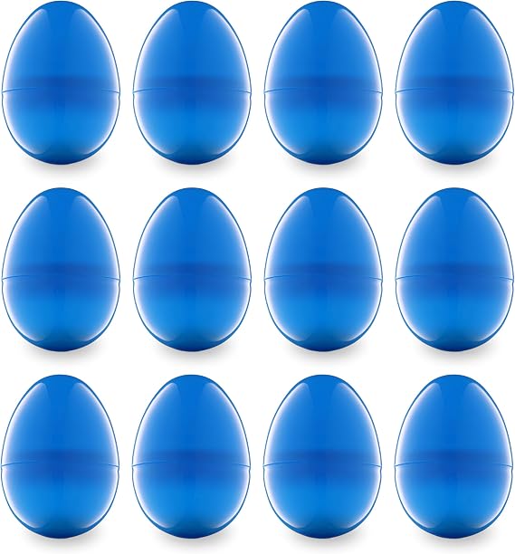 Entervending Easter Eggs 3 - Bright Fillable Easter Eggs 12 pcs - Easter Basket Stuffers - Empty Large Enough to Hold Toy and Candy - Plastic Easter Egg Filler Bulk - Egg Hunt Kids Surprise