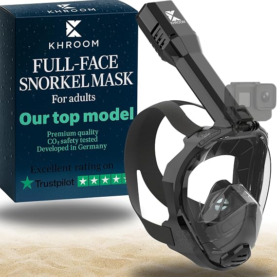 Khroom Full Face Snorkel Mask for Adults, CO2 Safe, Anti-Fog, 180 View