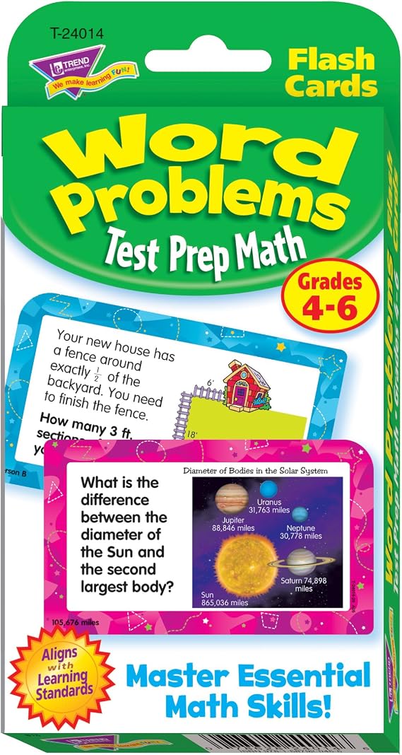 Trend Enterprises Word Problems Test Prep Math Grades 4-6 Challenge Cards