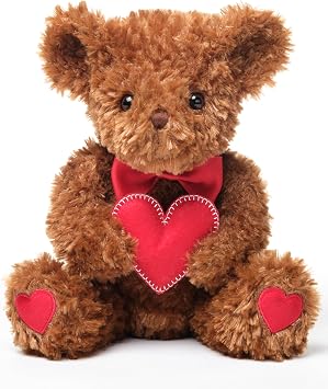 Bearington I Love You More Valentines Day Bear - 6" Soft and Cuddly Valentines Teddy Bear Plush with Fluffy Fur - Adorable Heart Teddy Bears Stuffed Animal - Romantic Gift for Girlfriend or Wife