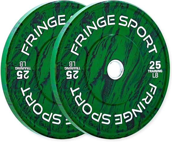 FringeSport Savage Bumper Plates Set and Pairs - Olympic Weight Plate - Rubber Weight Plates with Steel Insert Strength Training Plate (10lb - 460lb)