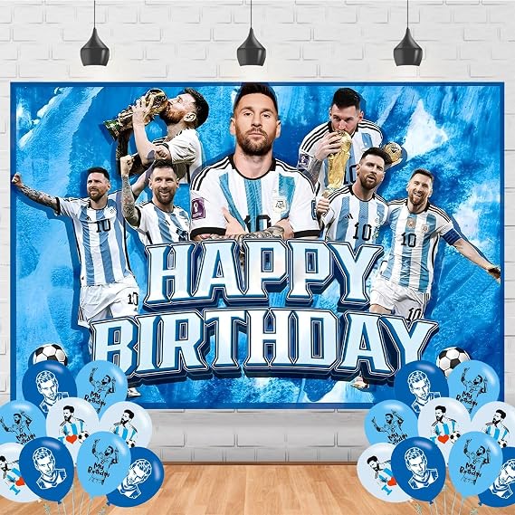 MS Soccer Star Birthday Party Decorations Football Star Banner Sports Theme Party Decorations for Boys Indoor Outdoor Birthday Party Supplies Backdrop (5 * 3FT)