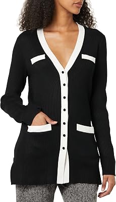 KARL LAGERFELD Womens Long Button Sleeve Sweater