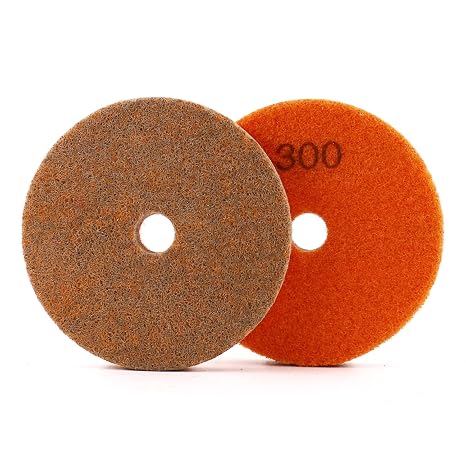 4 Inch Polishing Pads for Polishing Wet Using Stone Buff Granite Marble Polishing Pads Grit 300(2pcs