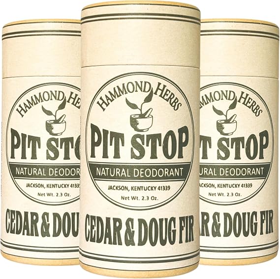 PIT STOP Deodorant - Aluminum-Free, Plastic-Free, All-Natural Odor Control, 3 Pack (Cedar & Doug Fir)