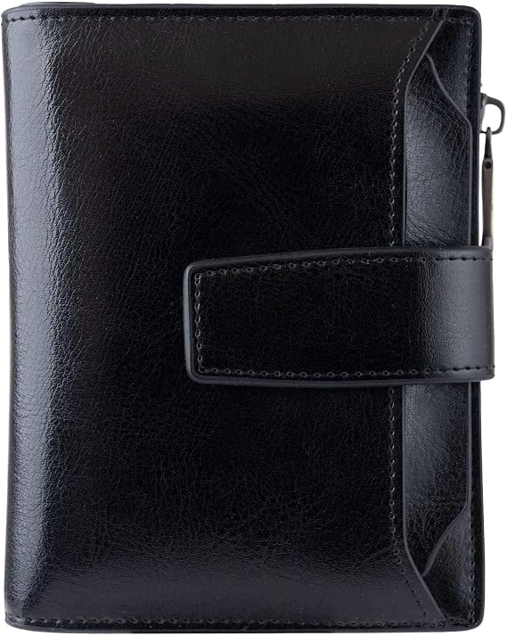 Small Leather Purse for Women, RFID Blocking Bifold Ladies Card Holder Wallet with id Window