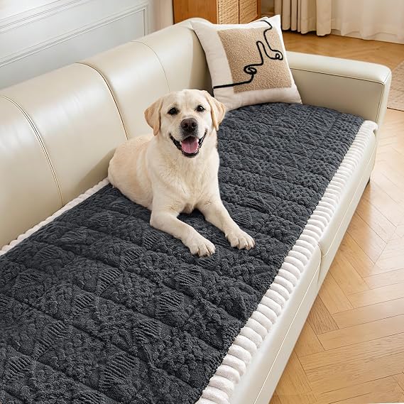 LOOBANI Pet Sofa Cover 2 3 4 Seater Washable Couch Protector for Dog | Non-Slip Couch Cover, Soft Corduroy Couch Seat Covers Sofa Slipcovers Furniture Protector for Living Room (Grey,70x150 cm)