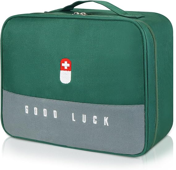 First Aid Bag Empty, Multifunction Emergency Medicine Storage Bag for Outdoor Camping Hiking Travel Emergency (Green)