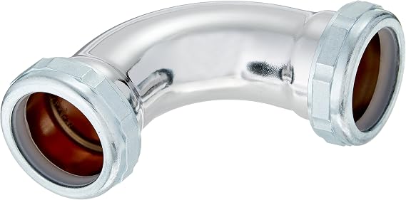 Keeney 673K 90-Degree Coupling Elbow, Polished Chrome