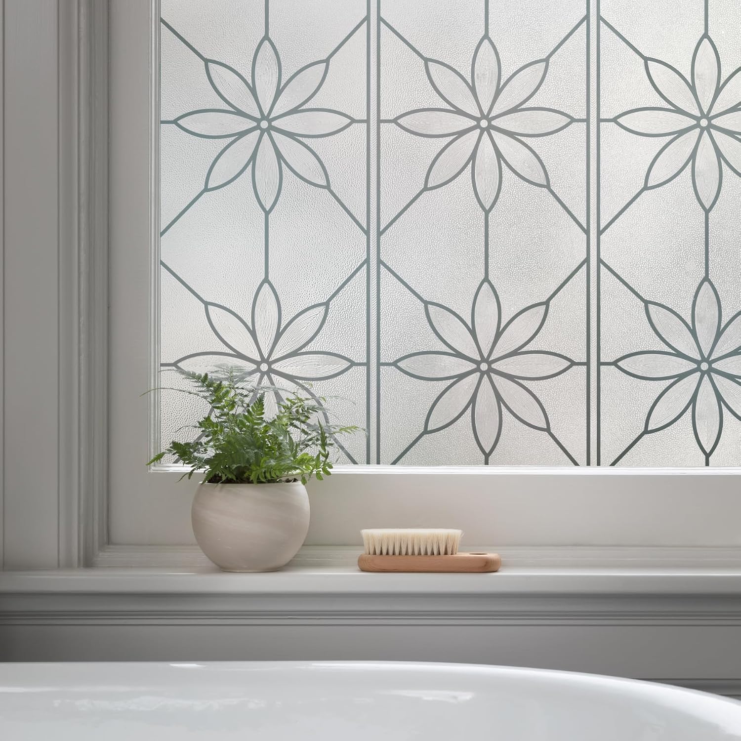 Artscape Daisy | Privacy Window Film with Textured Leaded Glass Pattern | Non-Adhesive & UV Protection | Easy to Apply & Removable | 36 x 72 Inches | Made in USA