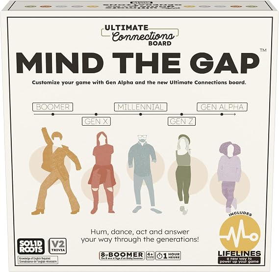 Spin Master Games, SolidRoots Mind The Gap Ultimate Connections, Trivia for Generations, Family Game Night, 4+ Players, Stocking Stuffer Gift Ideas for Ages 8 & Up