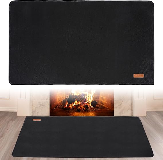 INNO STAGE Fireplace Rugs Blanket Fire Resistant 28 X 48 X 0.04 Inch | Square, Fire-proof Hearth Mat Carpet, Protector in Front of Stove, Decks, Indoor, Outdoor, Fire Pit, Grill&Floor