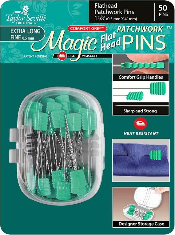 Taylor Seville Magic Flat Head Patchwork Extra Long Fine .5 50PCS