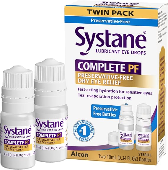 Complete Preservative Free Dry Eye Drops, 0.33 Fl Oz, 2 Pack