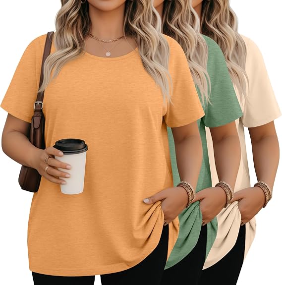 3 Pack Womens Plus Size Shirts