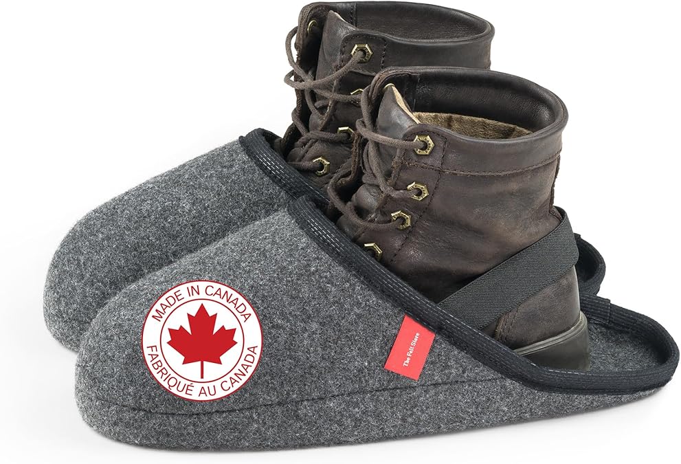 The Felt Store Indoor Overshoes for Men and Women Winter Boot Covers, Slip-Resistant Felt Shoe Covers for Cold Weather, Snow, and Holiday Use