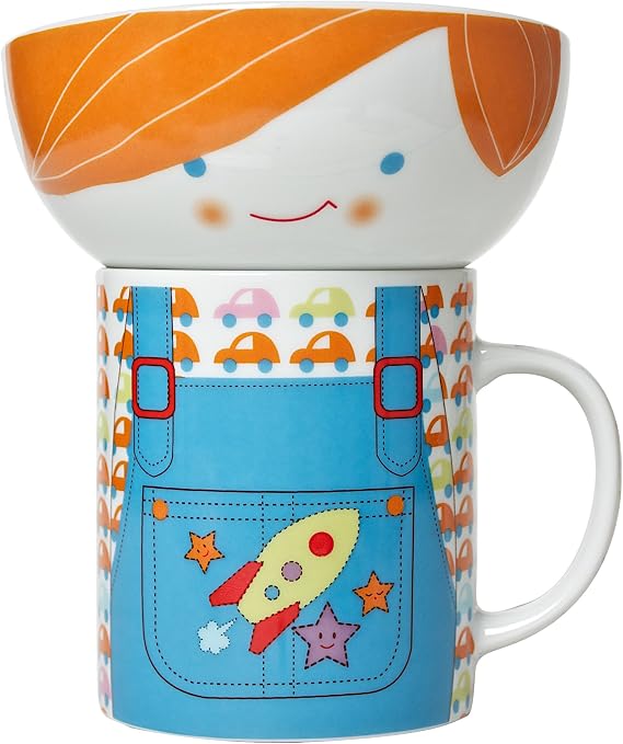 MIYA Bowl and Mug Set, Blue Rocket