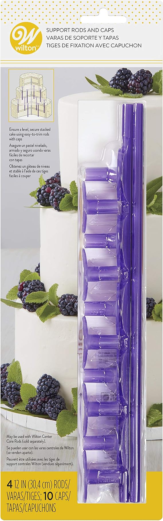 Wilton Cake Support Rods and Caps, Stacking Kit, 14-Piece