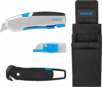 MARTOR SECUPRO 625 Cutter Knife Set, SECUMAX 350 SE, Replacement Blades, Robust Belt Bag, Knife Made of Fibreglass Reinforced Plastic, Pliers Handle, Premium Safety Knife