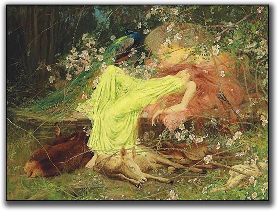 OKRA A Fairy Tale Wall Art Canvas Prints by Arthur Wardle - Wonderful Fairy Tale Posters - Aesthetic Posters - Bedroom Living Room Bar Cool Home Decor Unframed(9x12in/23x30cm)