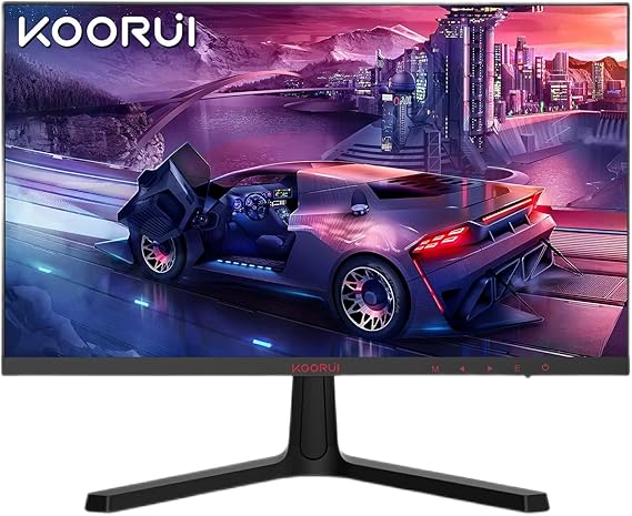 KOORUI 24 Inch Gaming Monitor, FHD 1080P Computer Monitor 165Hz VA 1ms Build-in FreeSync, Compatible G-sync, LED Monitors with Ultra-Thin, Compatible HDMI X2 /DP, VESA, Eye Care 24E4, Black