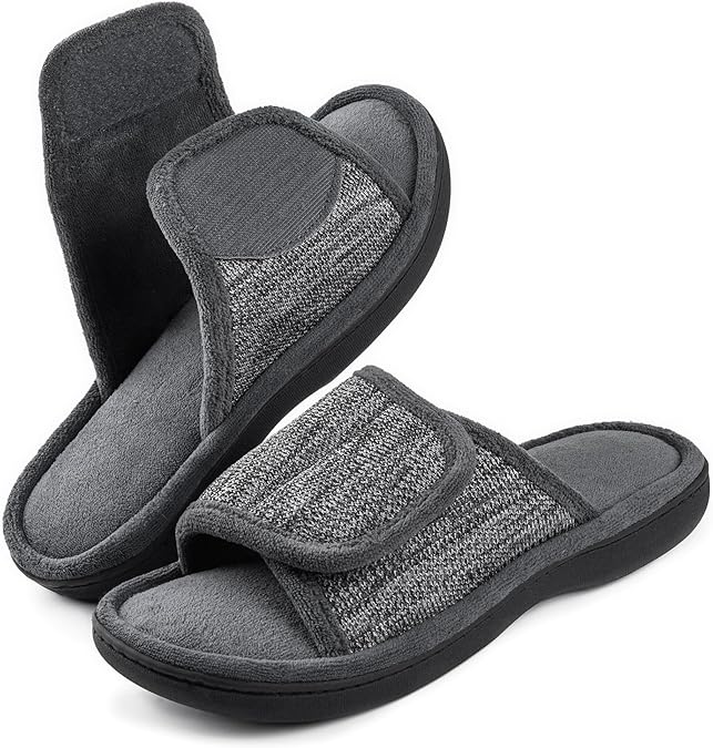 RockDove Men's Adjustable Wrap Memory Foam Slide Slipper