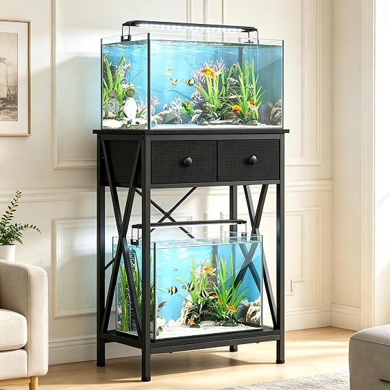 Fish Tank Stand with Drawer, 5-10 Gallon Aquarium Stand Easy Assemble