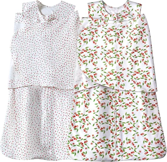 Baby Sleep Sack Swaddle 2 Pack, 3-Way Adjustable, Organic Cotton