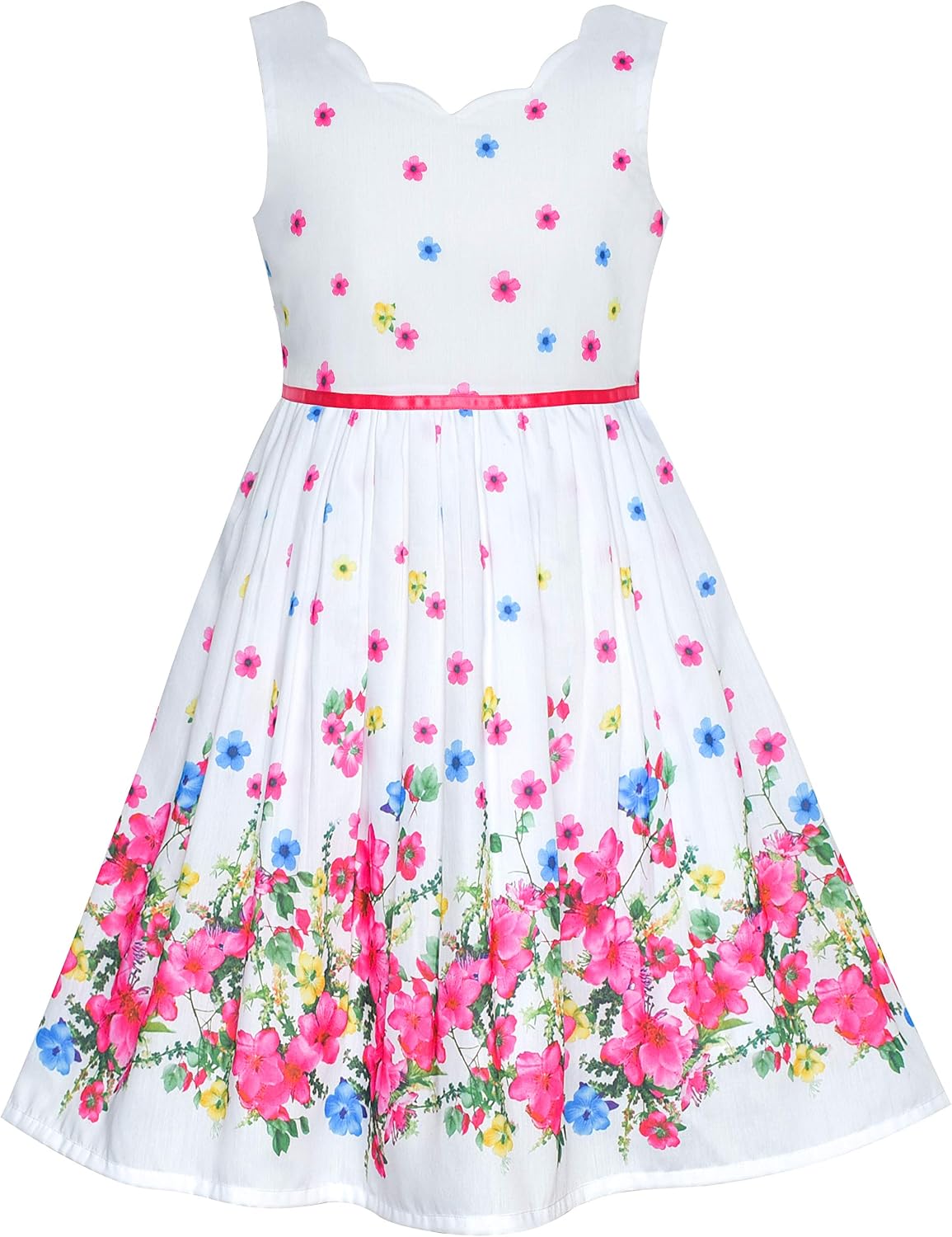 Girls Dress Purple Sunflower Green Leaves Butterfly