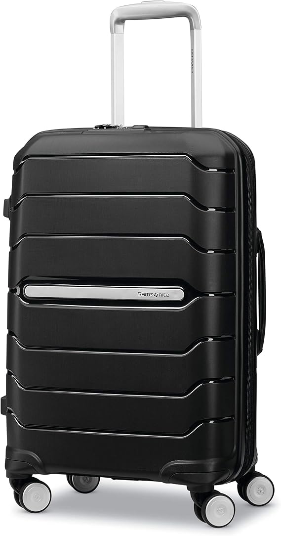 Samsonite Freeform Hardside Carry-On Luggage with Spinner Wheels - Hardshell Suitcase - TSA, Airline-Approved - Expandable Hard Shell, Smooth Rolling Wheels for Lightweight Travel Black