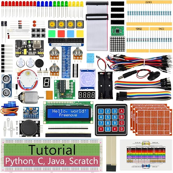 Freenove Ultimate Starter Kit for Raspberry Pi 5 4 Zero 2 W not included