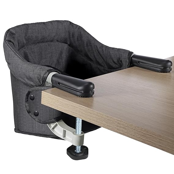 Toogel Hook On High Chair, Secure Harness & Non-Slip Aluminum Clamp, Black