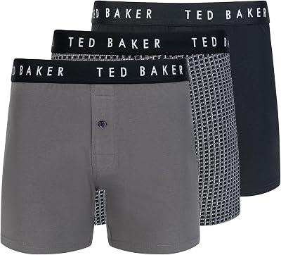 Ted Baker Mens 3 Pack Cotton Knit Boxer Briefs