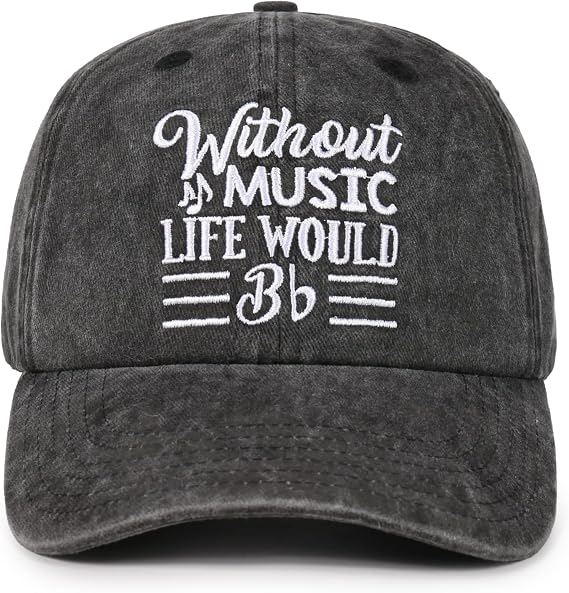 InnoBeta Music Lover Gifts Cap for Men, Women - Adjustable Vintage Washed Cotton Embroidered Hat for Teacher, Musician