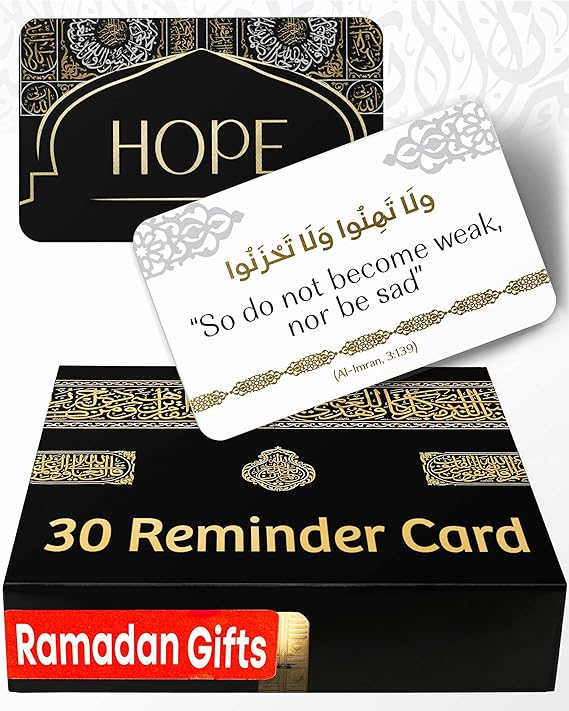 OLEEK eid gifts islamic quranic verses cards (30 Daily Reminders) - islamics gift for women - muslim gifts for men - eid decorations for home 2026 - ramadan dua cards - eids gift islamics decor