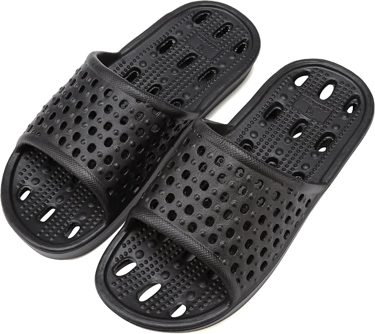 clootess Shower Shoes Slide for Men and Women Bath Non-Slip Holes Slipper